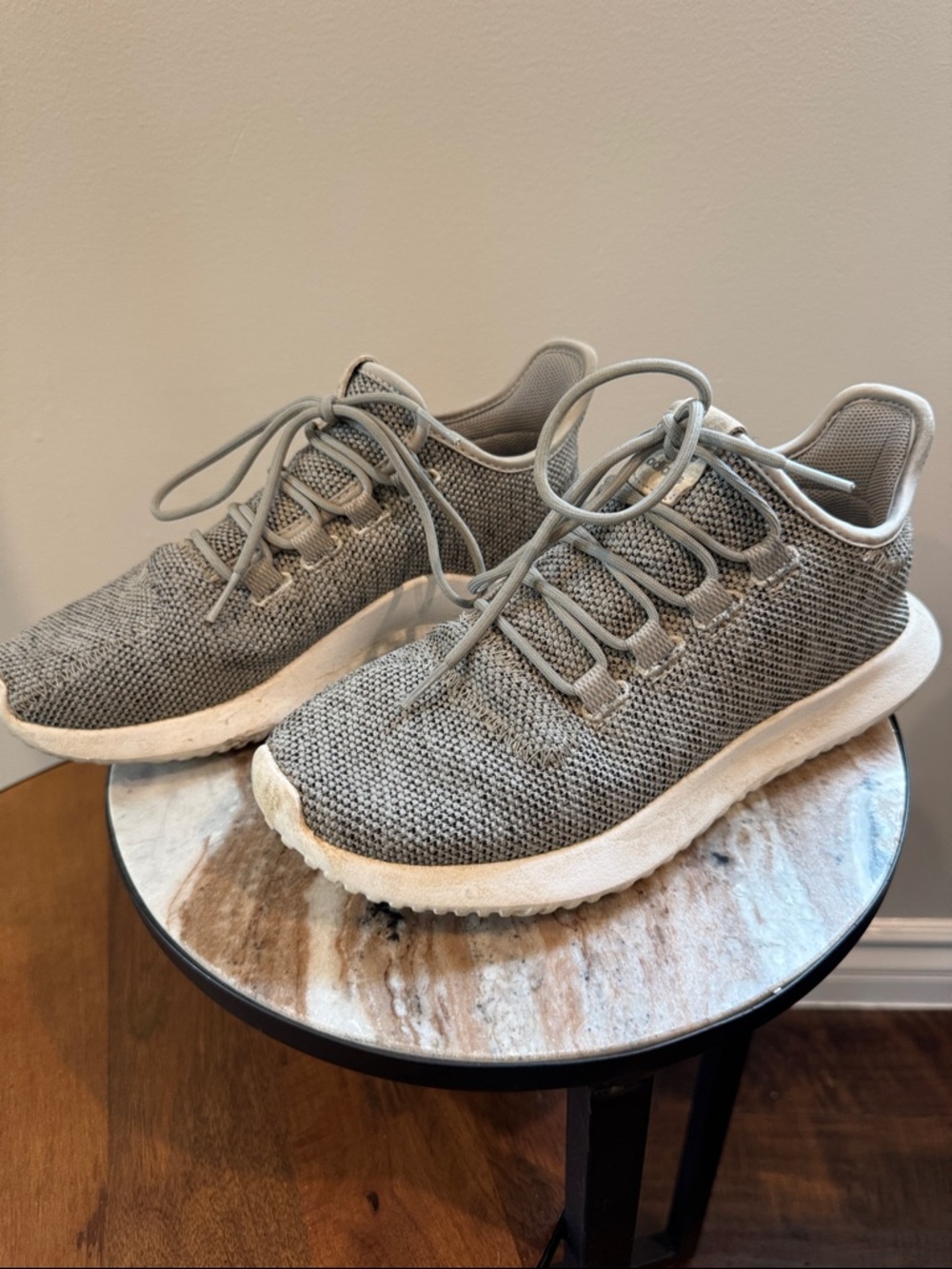 adidas Women’s Light Gray Knit Sneakers